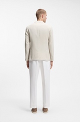 Patterned slim-fit jacket in a cotton blend