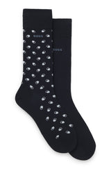 Mini-pattern cotton blend Socks Pack of 2