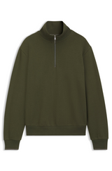Zipper neck sweatshirt in structured cotton