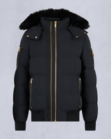 MOOSE KNUCKLES GOLD SERIES STAGG SHEARLING TRIM BOMBER JACKET
