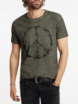 John Varvatos Barbwire Dark Moss Peace Tee
