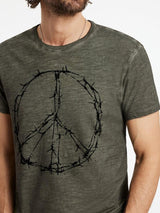 John Varvatos Barbwire Dark Moss Peace Tee