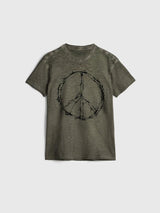 John Varvatos Barbwire Dark Moss Peace Tee