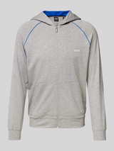 Boss Stretch-Cotton Marled Zipper Hooded Sweater