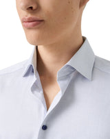 Eton Slim Fit Blue Neat with Navy Buttons Shirt