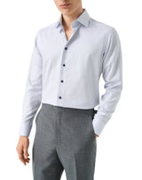 Eton Slim Fit Blue Neat with Navy Buttons Shirt