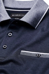 Bugatti Polo shirt with Contrasting Stripes in Navy