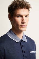 Bugatti Polo shirt with Contrasting Stripes in Navy