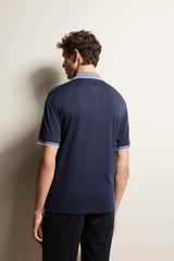 Bugatti Polo shirt with Contrasting Stripes in Navy