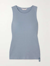 Max Mara Brusson Rib-knit jersey top in Blue