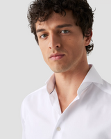 Eton Signature Twill Solid White Super Slim Shirt
