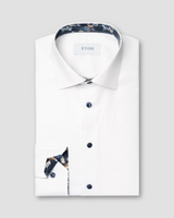 Eton Slim Fit Dress Shirt with Floral Pattern Detail