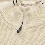 BOSS Zip-neck sweater in organic cotton with mixed structures