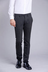 Masons Torino Man Slim Fit Chino Pants with Wales Pattern