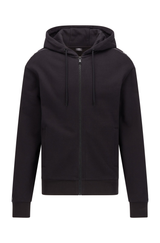 BOSS Cotton-Blend Zip-Up Hoodie with Logo Tape Sleeves
