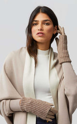 Soia & Kyo CARAMEL leather gloves with knit lining