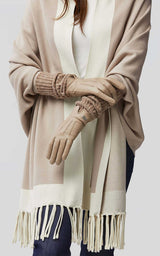Soia & Kyo CARAMEL leather gloves with knit lining