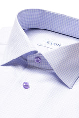 ETON Contemporary Fit Purple Check Fine Twill Shirt