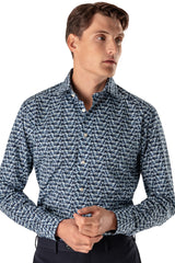 ETON Slim Fit Glass Print Fine Twill Shirt