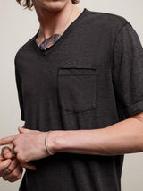 John Varvatos Davis Burnout V-Neck with Chest Pocket