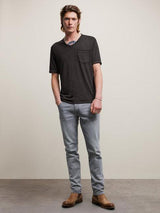 John Varvatos Davis Burnout V-Neck with Chest Pocket