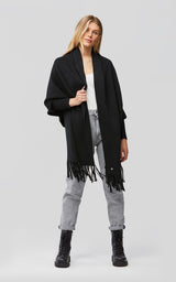 Soia & Kyo MIKU knitted scarfigan with fringe