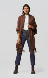 Soia & Kyo MIKU knitted scarfigan with fringe