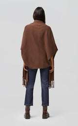 Soia & Kyo MIKU knitted scarfigan with fringe