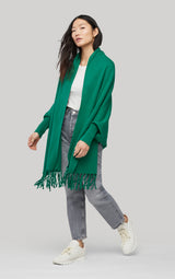 Soia & Kyo MIKU knitted scarfigan with fringe