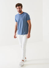 Patrick Assaraf Pima Cotton Stretch Printed T-Shirt