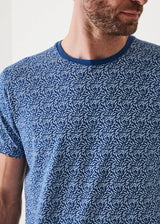 Patrick Assaraf Pima Cotton Stretch Printed T-Shirt