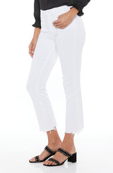 PAIGE Cindy Raw Hem Ankle Jeans in Crisp White