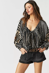 Free People Elena Printed Top