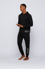 BOSS Stretch-cotton jersey pyjama bottoms with metallic logo