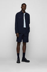 BOSS Huge Slim-fit three-piece suit in stretch virgin wool