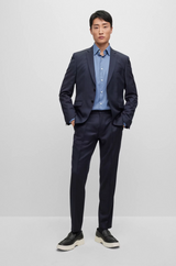 BOSS REGULAR-FIT SHIRT IN PERFORMANCE-STRETCH DOBBY FABRIC