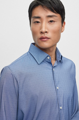 BOSS REGULAR-FIT SHIRT IN PERFORMANCE-STRETCH DOBBY FABRIC