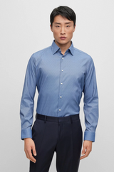 BOSS REGULAR-FIT SHIRT IN PERFORMANCE-STRETCH DOBBY FABRIC