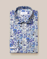 ETON Blue Floral Print Signature Twill Shirt