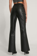 NA-KD Flared Vegan Leather Pants