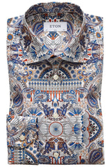 Eton Ancient Paisley Print Twill Shirt