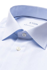 Eton Blue Checked Slim Fit Shirt