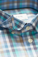 Eton Spring Check Button-Under Shirt