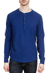 Good Man Brand Soft Slub Henley in Navy