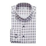 Emanuel Berg Byron Grey Checked 4Flex Shirt