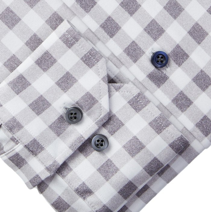Emanuel Berg Byron Grey Checked 4Flex Shirt
