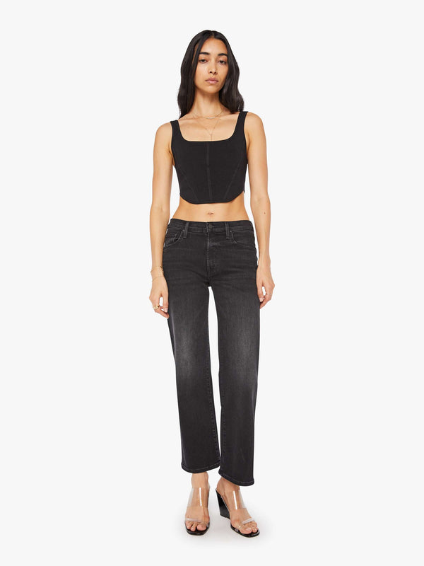 Mother The Mid Rise Rambler Zip Flood Jeans Spiked Hair Art Flair