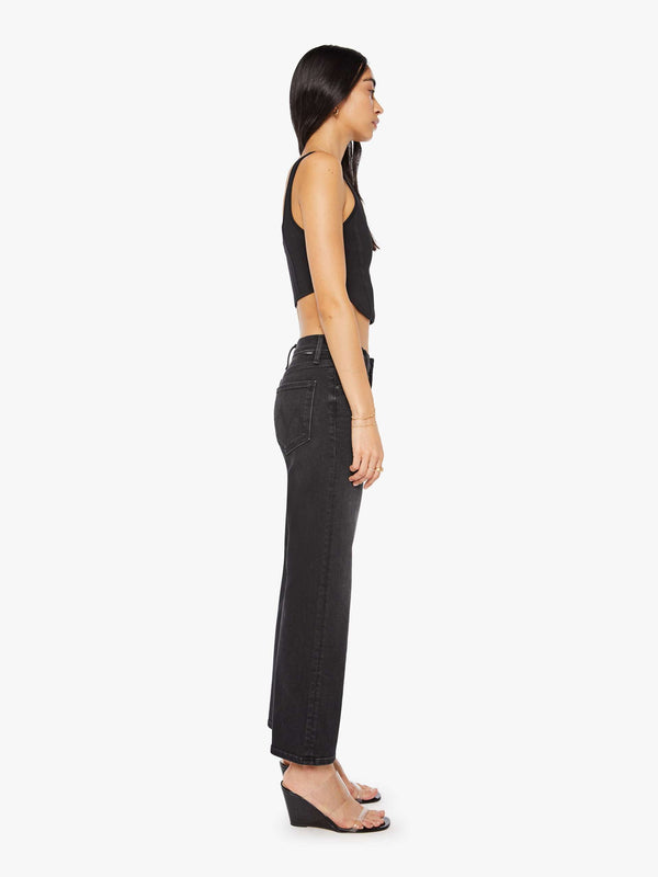 Mother The Mid Rise Rambler Zip Flood Jeans Spiked Hair Art Flair