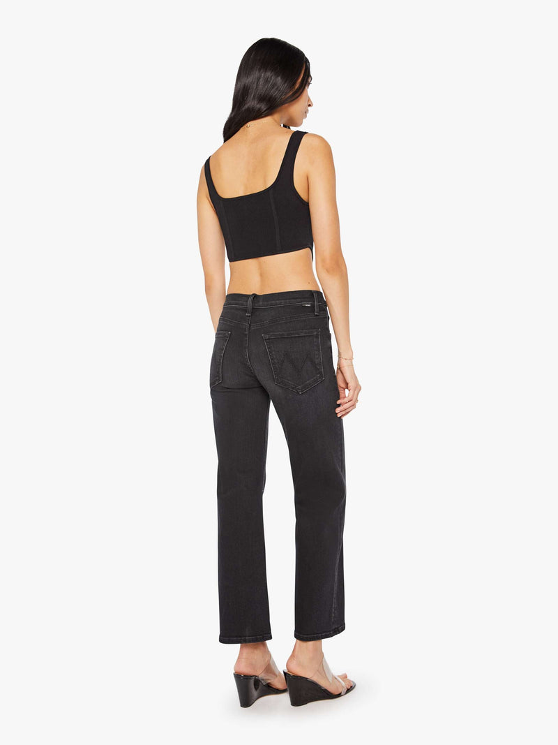 Mother The Mid Rise Rambler Zip Flood Jeans Spiked Hair Art Flair