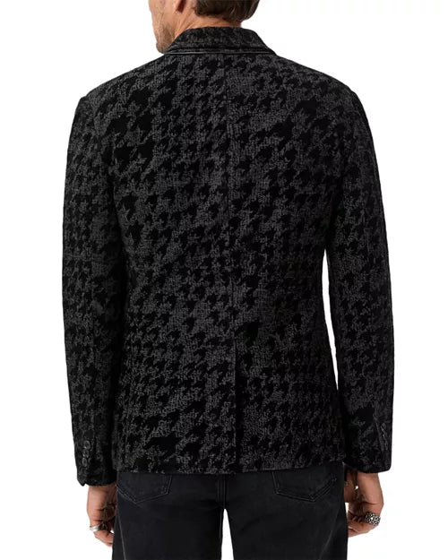 JOHN VARVATOS HOUNDSTOOTH KNIT BLAZER